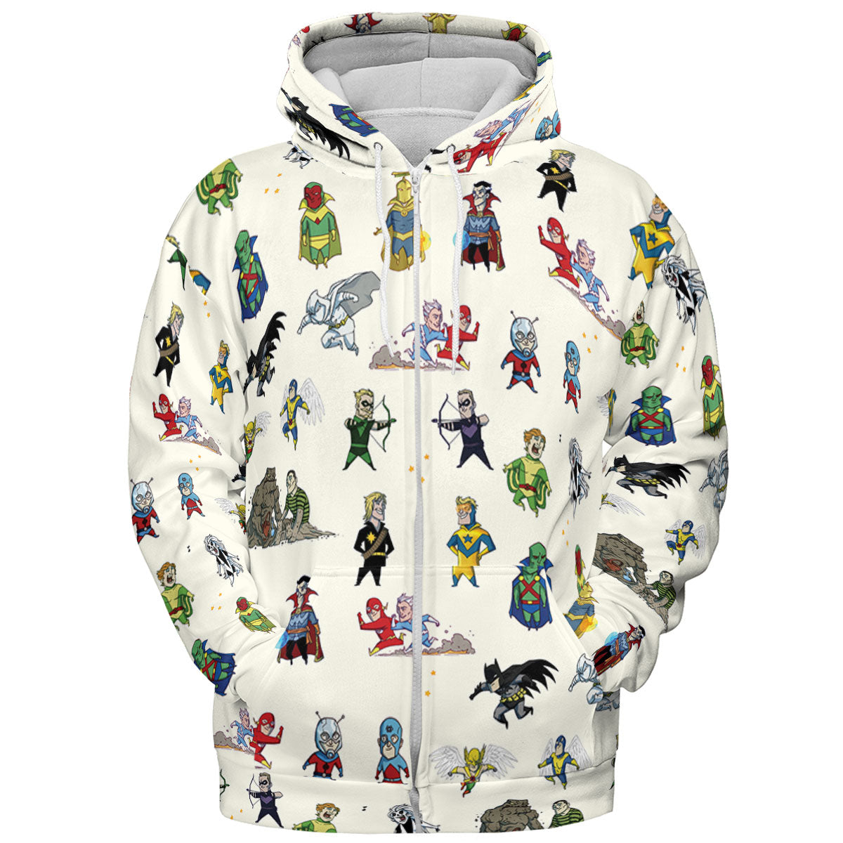 Chillin' and Battle Marvel vs DCU All-over Print Hoodie