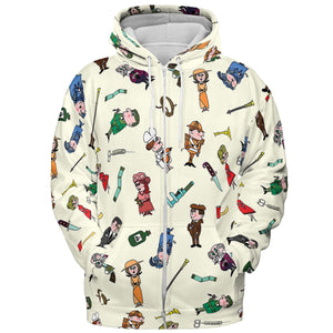 Clue Board Game Characters All-over Print Hoodie