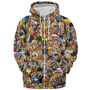 Classic Wrestlers All-over Print Hoodie