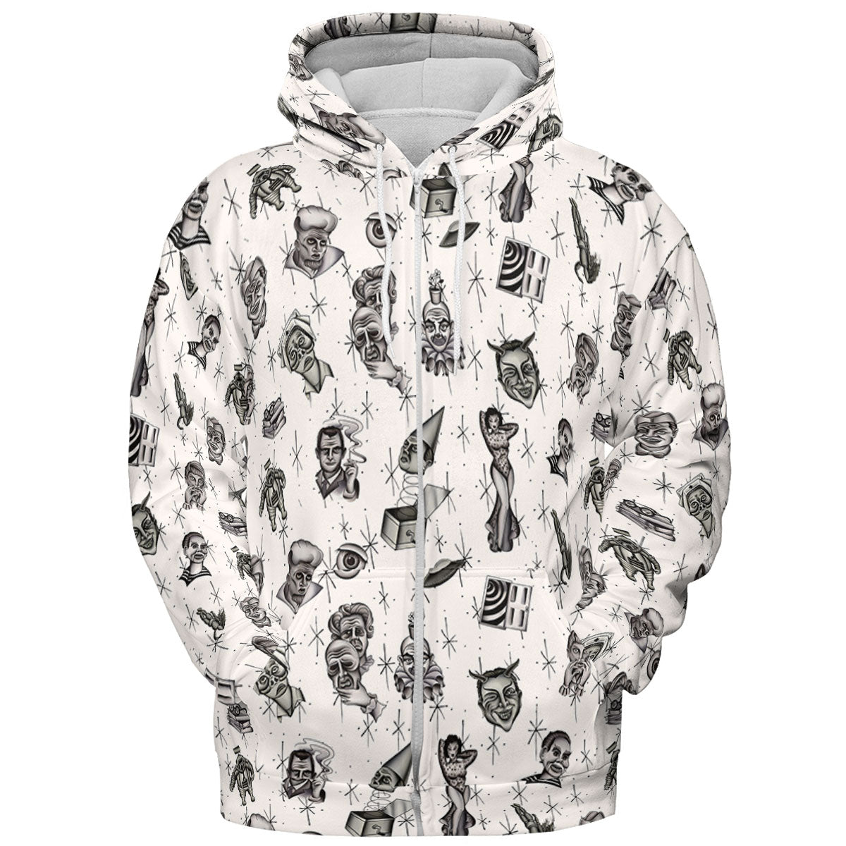 The Twilight Zone Characters Pattern All-over Print Hoodie