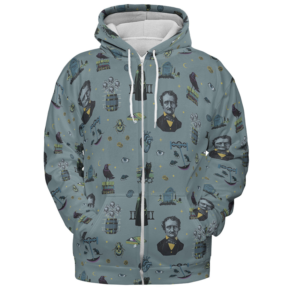 The Dark Themed Edgar Allan Poe All-over Print Hoodie