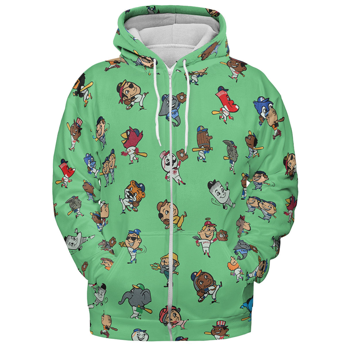 Baseball Mascot Pattern All-over Print Hoodie