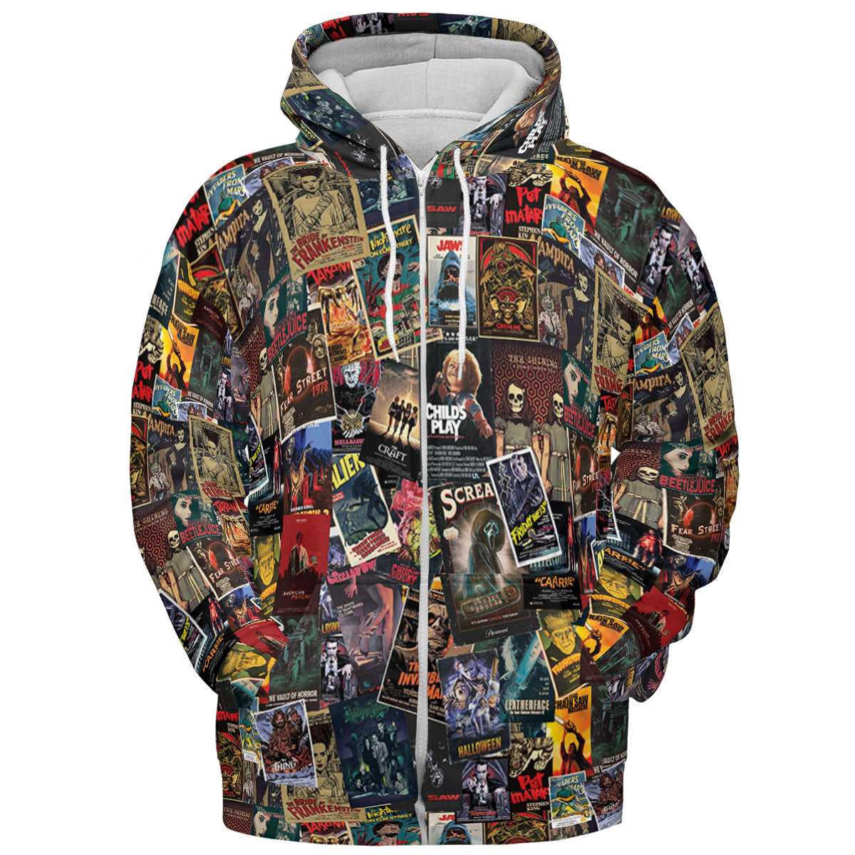 Vintage Horror Pattern All-over Print Hoodie