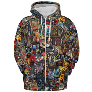 Vintage Horror Pattern All-over Print Hoodie