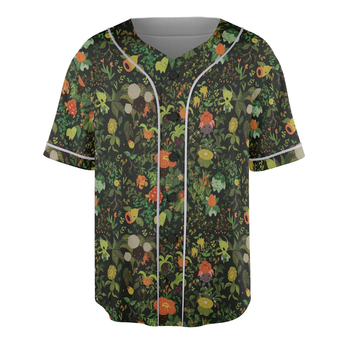 Grass Pokemon Patterns Unisex Baseball Jersey