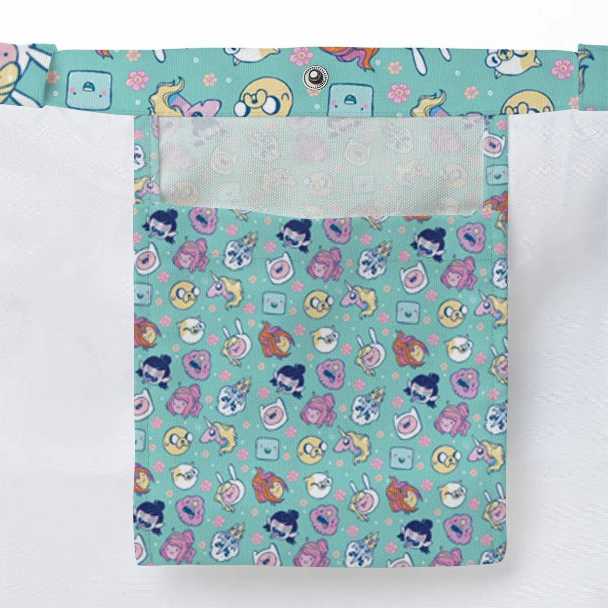 Adventure Time Floral Pattern Large Tote Bag