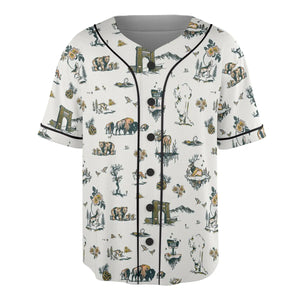 Yellowstone National Park Pattern Unisex Baseball Jersey