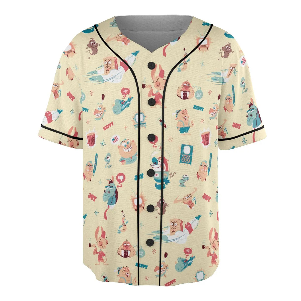Ren and Stimpy Pattern Unisex Baseball Jersey