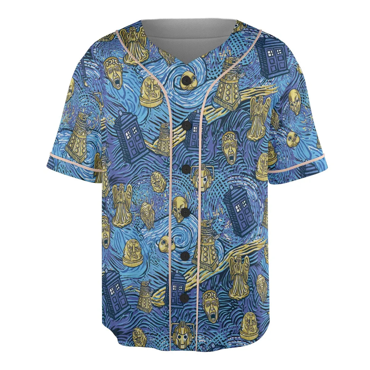 Starry Night Tardis Doctor Who Unisex Baseball Jersey