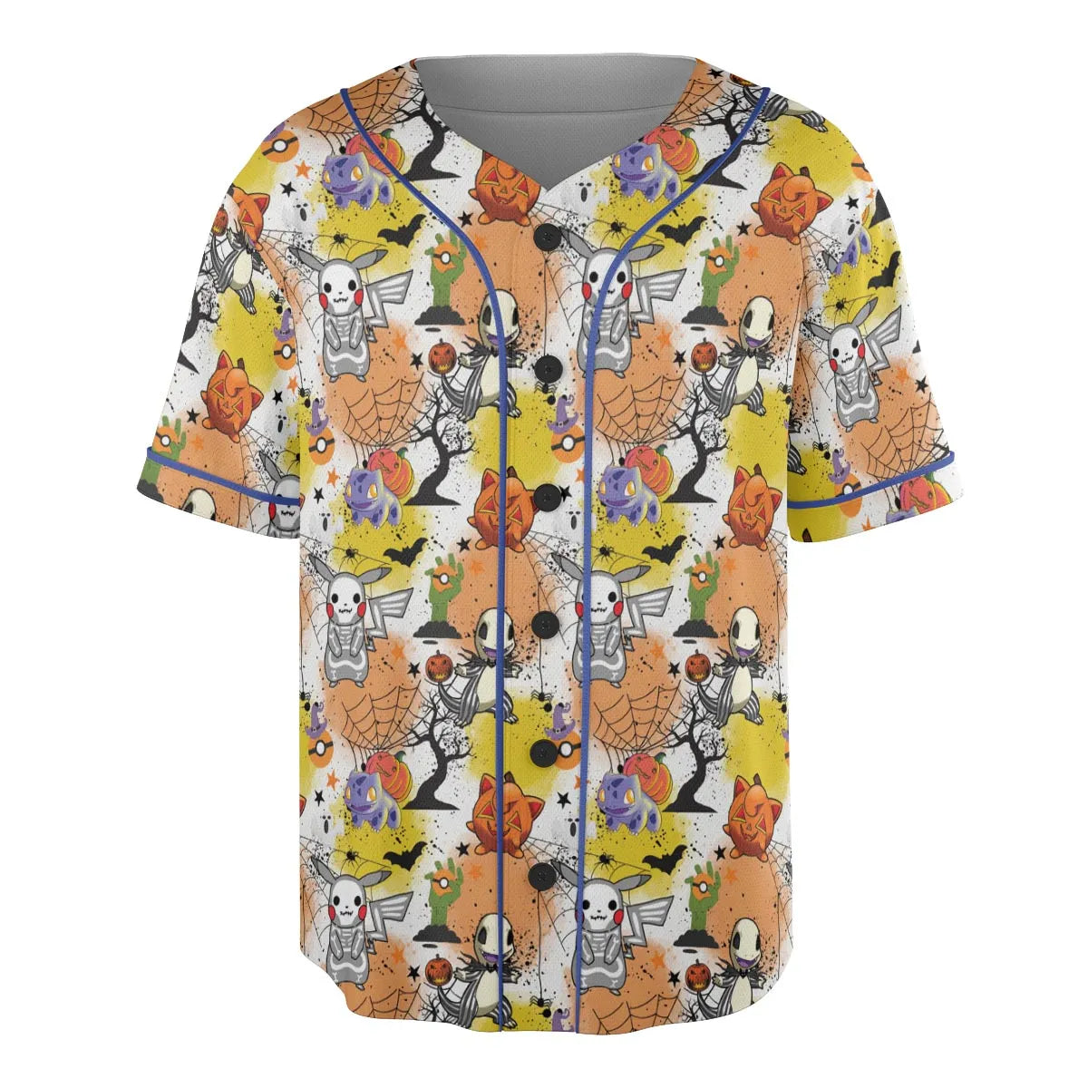 Spooky Costume Pikachu Charmander Jigglypuff Bulbasaur Pokemon Unisex Baseball Jersey