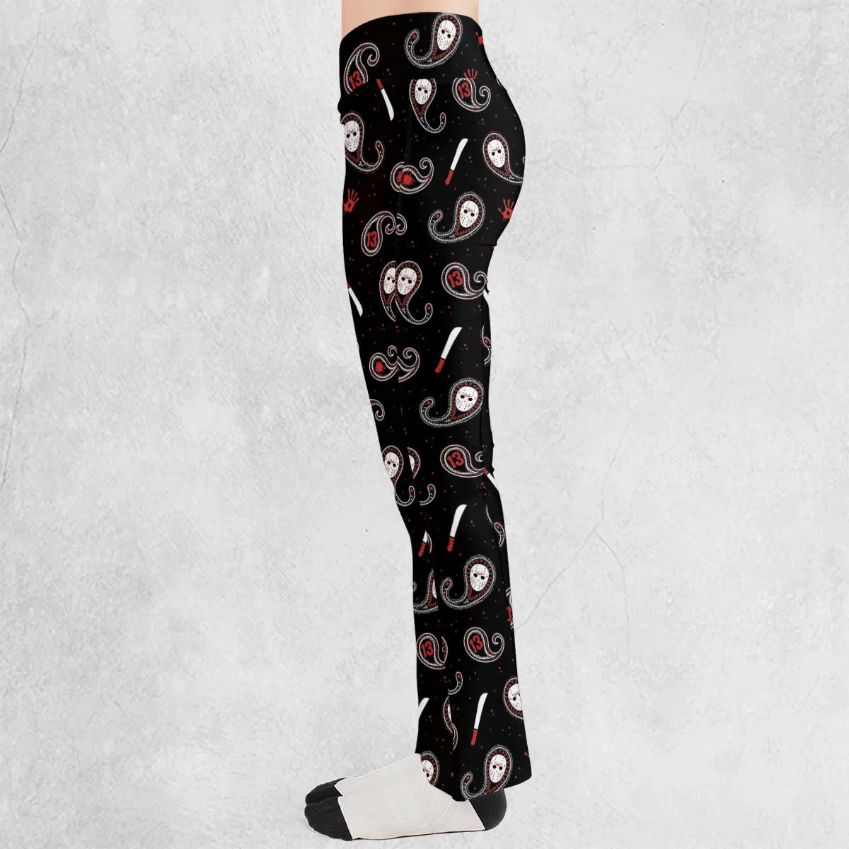 Jason Voorhees Friday The 13th Pattern Flare Leggings