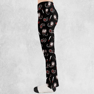 Jason Voorhees Friday The 13th Pattern Flare Leggings
