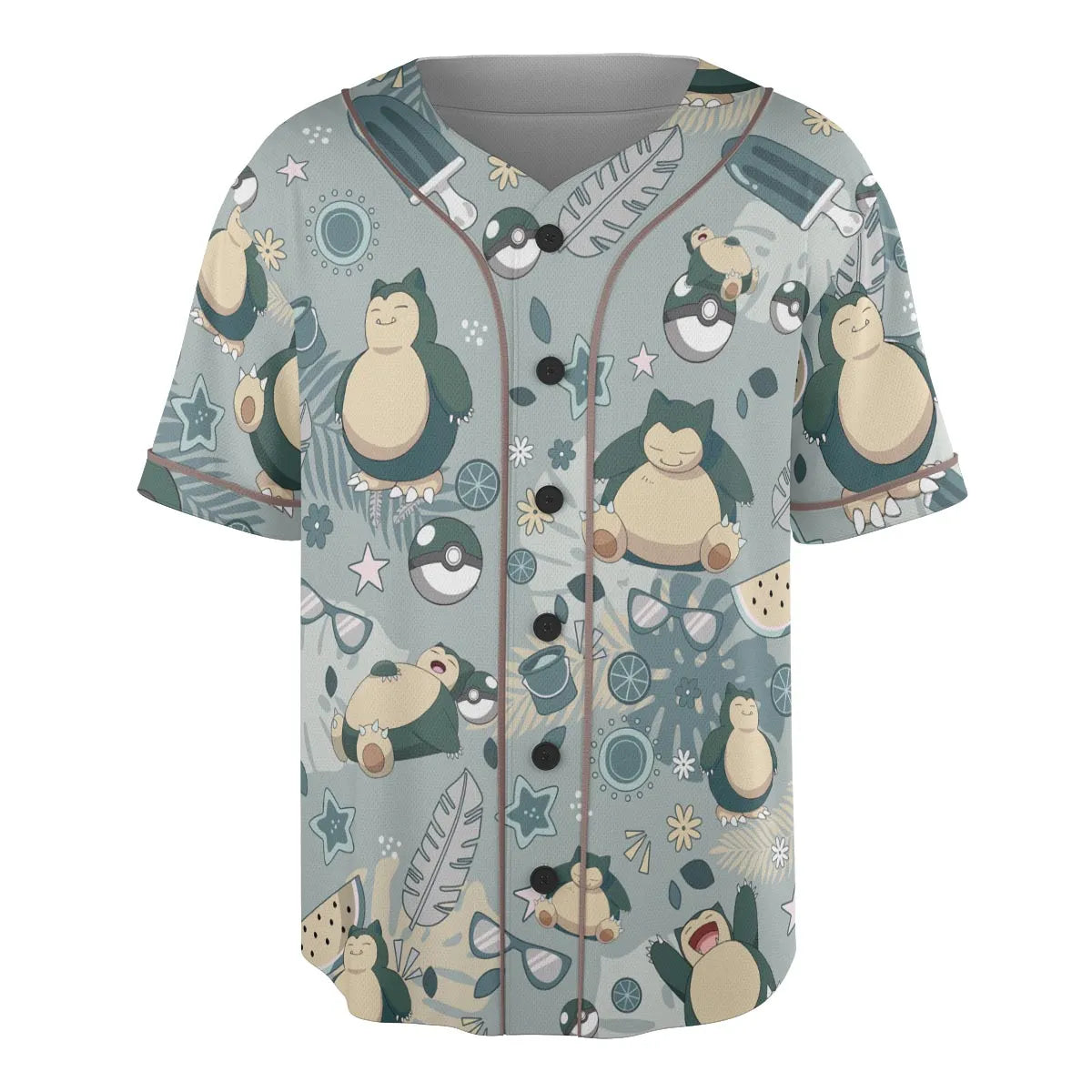 Summer Relax Snorlax Pokemon Unisex Baseball Jersey