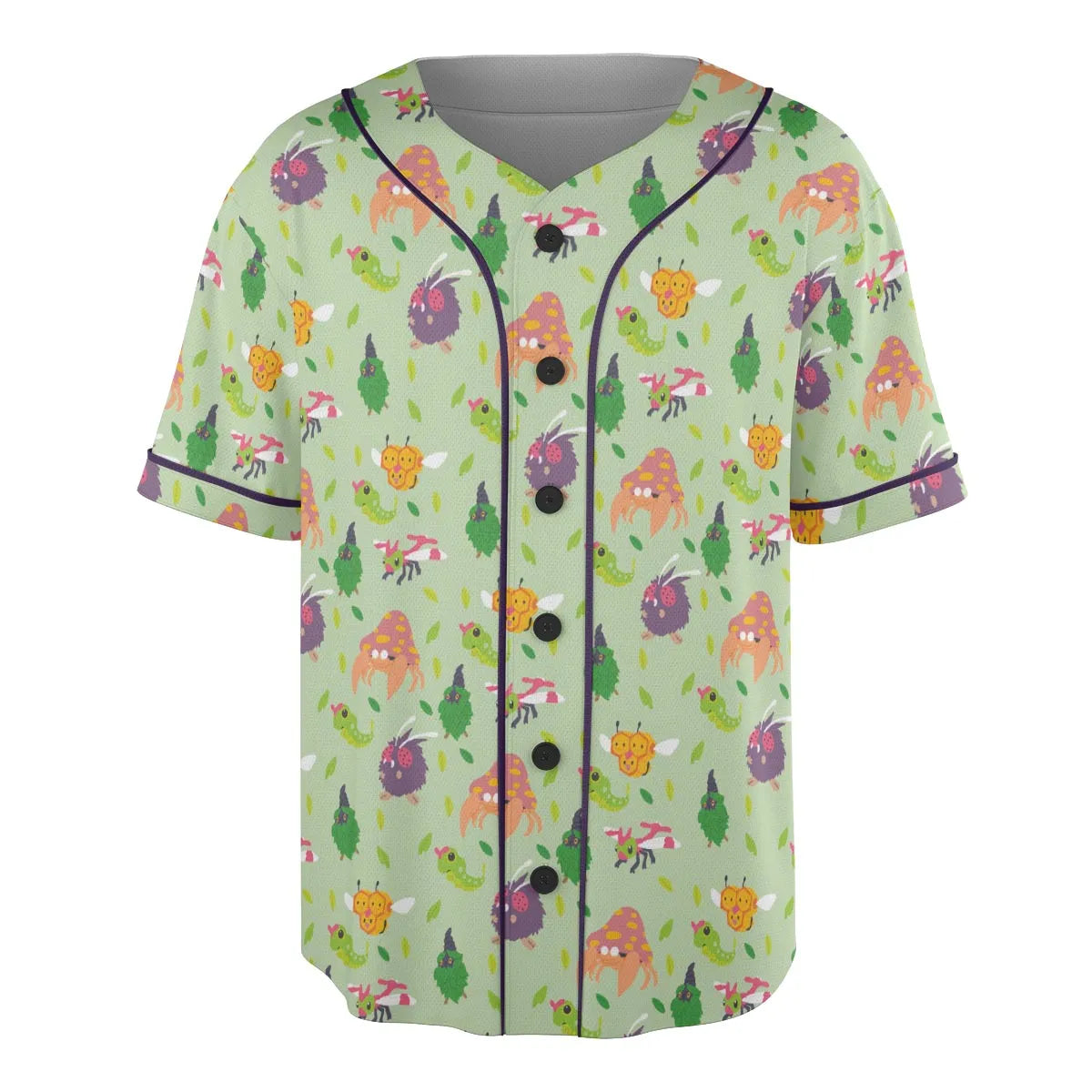 Bug Type Pokemon Pattern Unisex Baseball Jersey