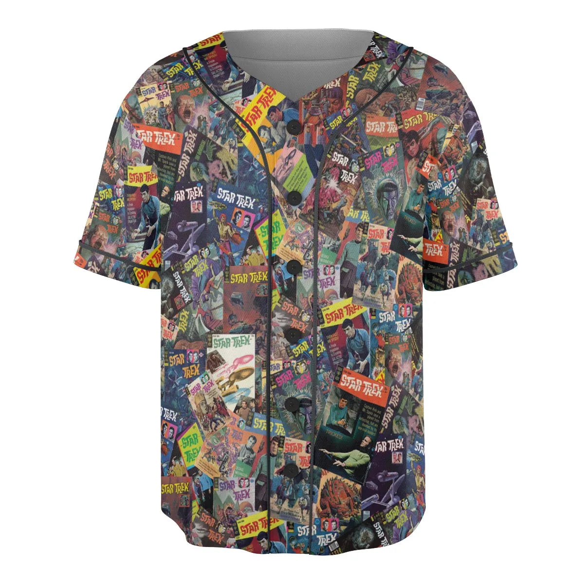 Vintage 1970s Star Trek Comic Books Collage Unisex Baseball Jersey