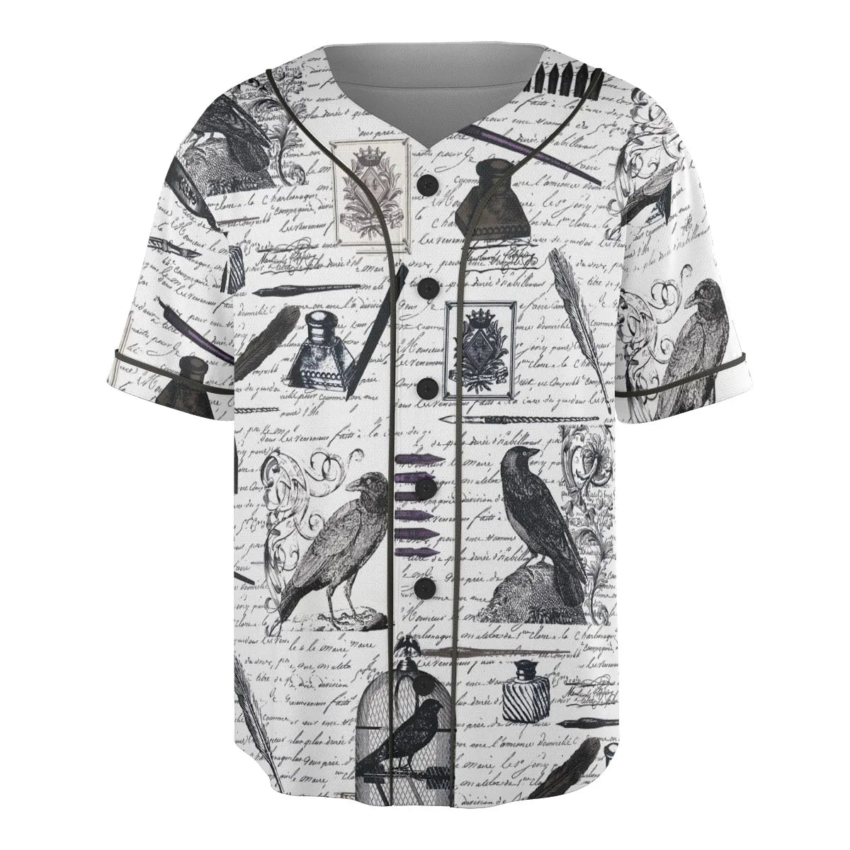 Nevermore The Raven Edgar Allan Poe Unisex Baseball Jersey