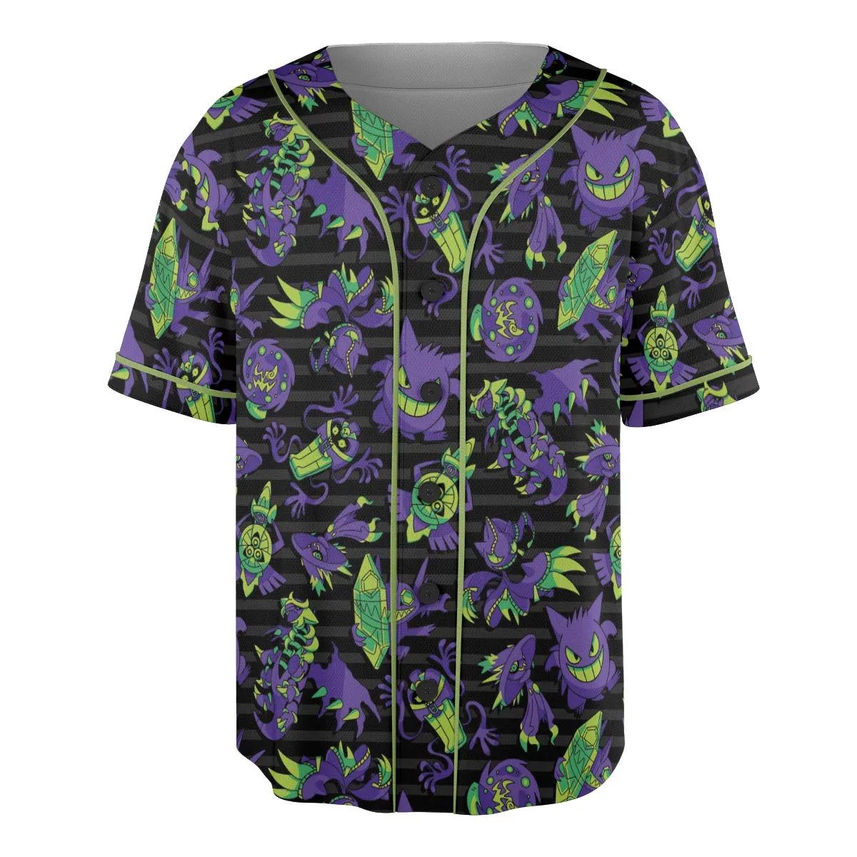 Ghost Type Pokemon Pattern Unisex Baseball Jersey