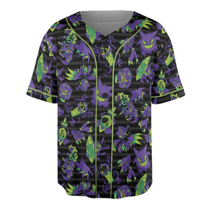Ghost Type Pokemon Pattern Unisex Baseball Jersey