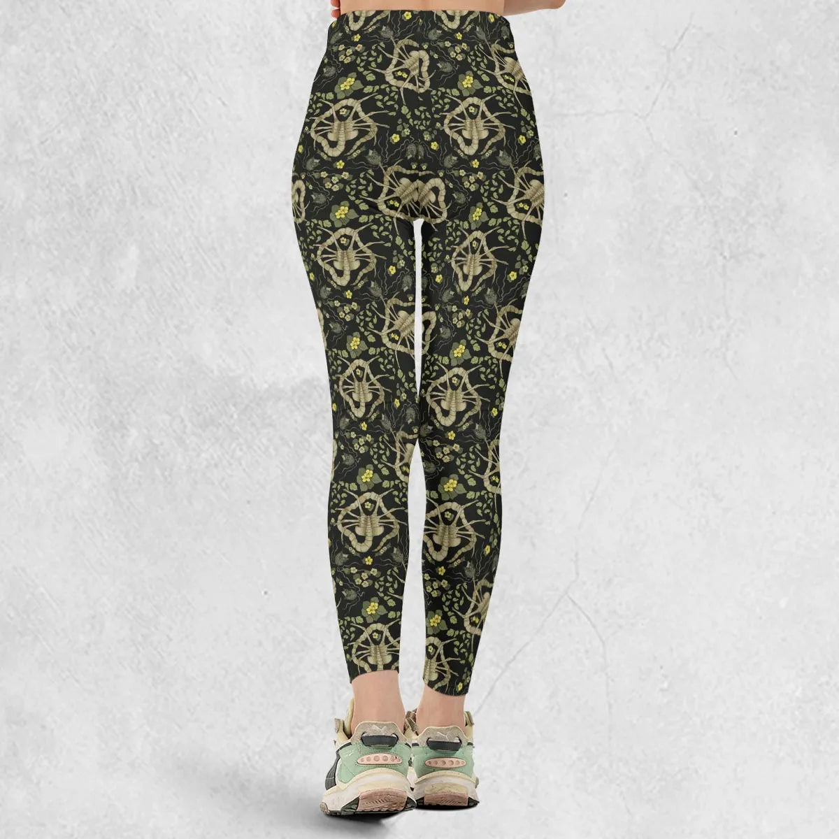 Facehugger Flower Pattern Alien Legging