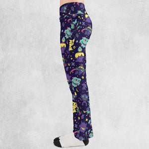 Gengar Ghost Pokemon Pattern Flare Leggings