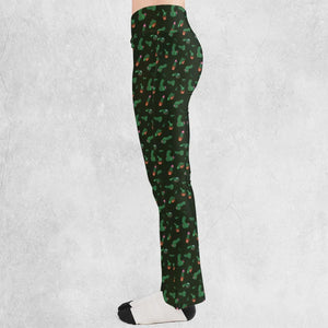 Funny Plants Pattern Flare Leggings