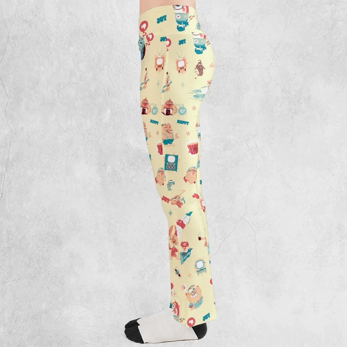 Ren and Stimpy Pattern Flare Leggings