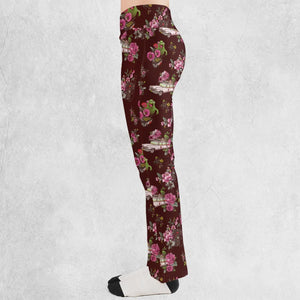 Slimer Ecto-1 Proton Pack Floral Ghostbusters Flare Leggings