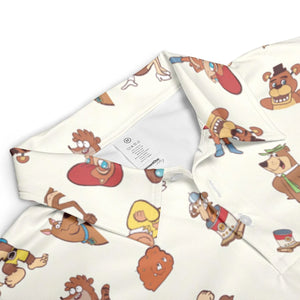 Famous Cartoon Characters in Brown AOP Men/Women Polo Shirt