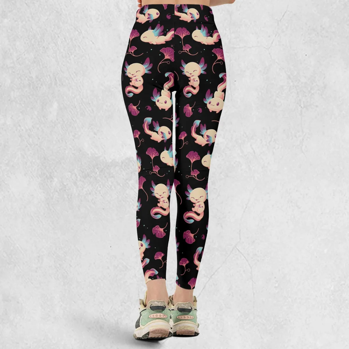 Axolotl Wonders Cute Salamanders Pattern Legging
