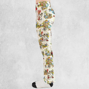 Alice In Wonderland Pattern Flare Leggings