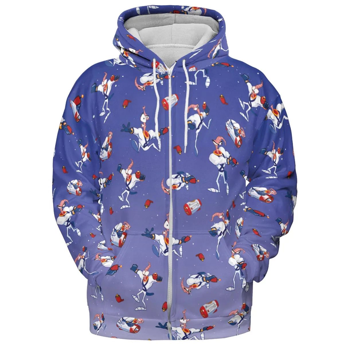 Ungroovy Earthworm Jim All-over Print Hoodie