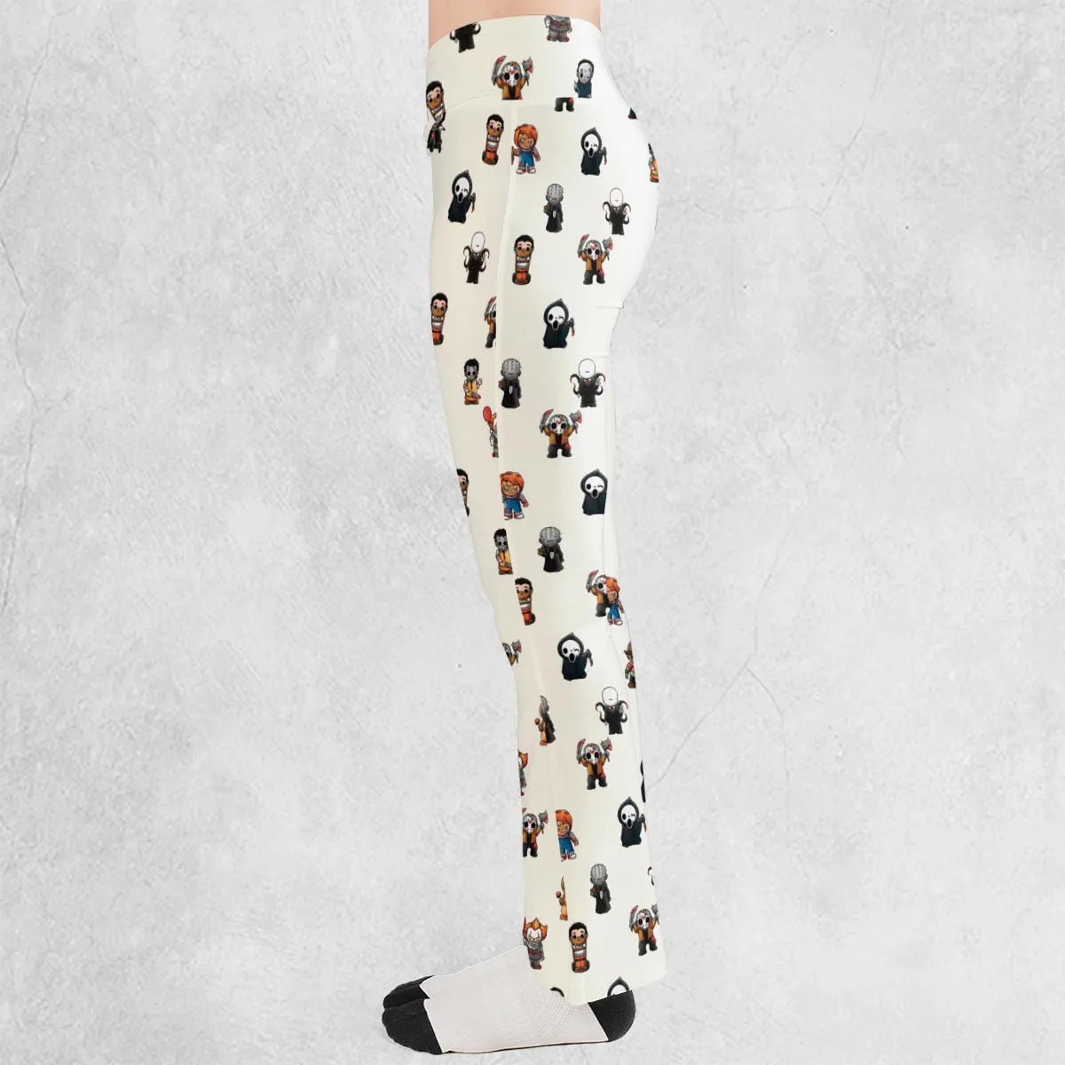 Horror Movies Characters Pattern Flare Leggings