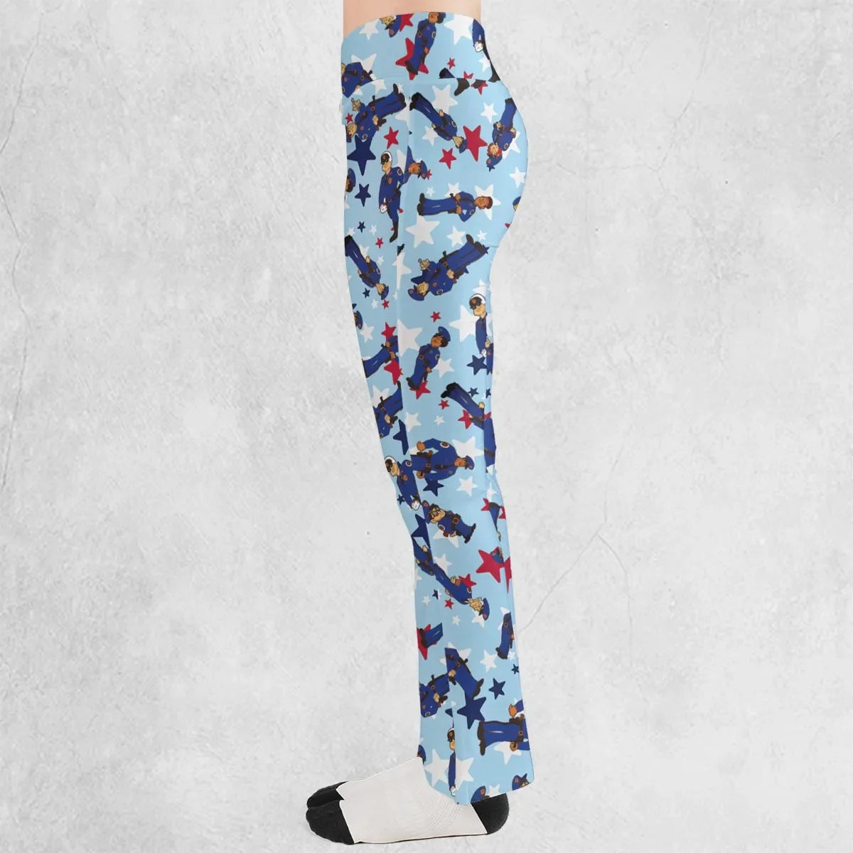 Police Academy Cartoon Characters Flare Leggings