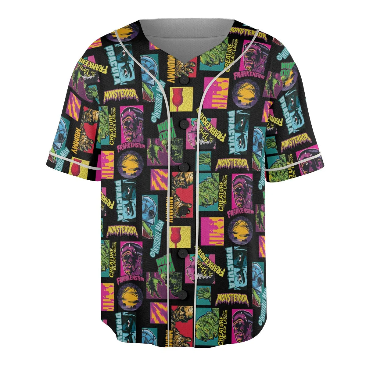 Monster Pop Movies Halloween Unisex Baseball Jersey
