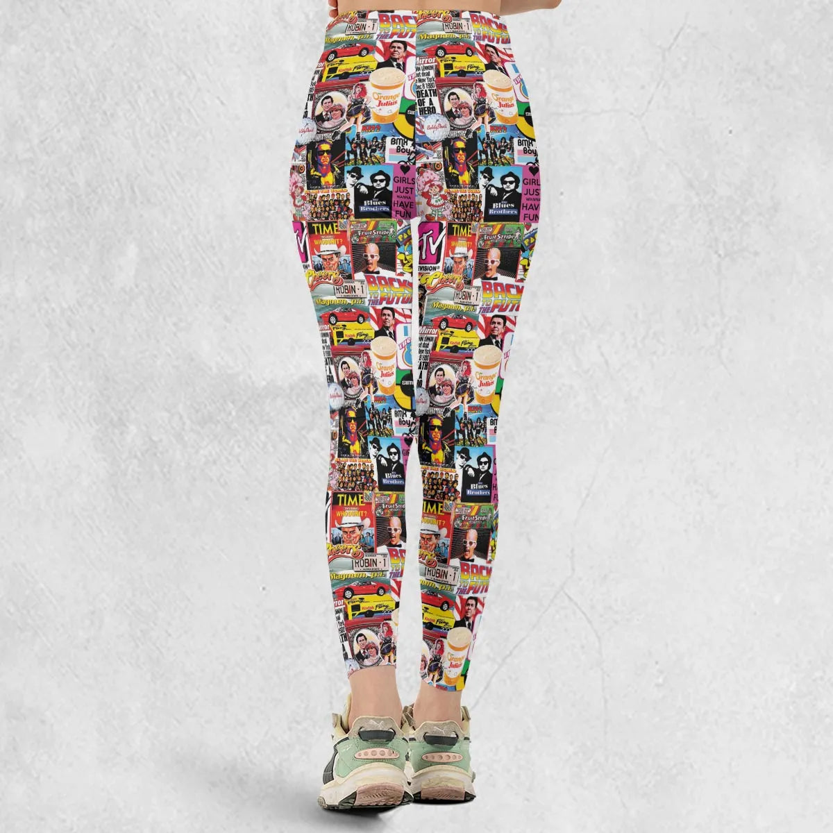 I heart 80s Collage Mr. T Back To the Future Pac-man Legging