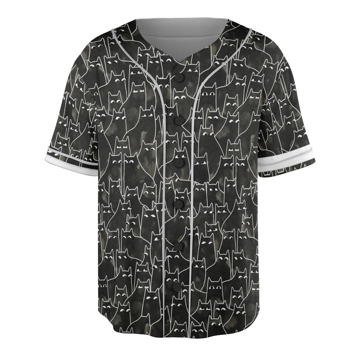 Suspicious Cats Funny Cat Unisex Baseball Jersey