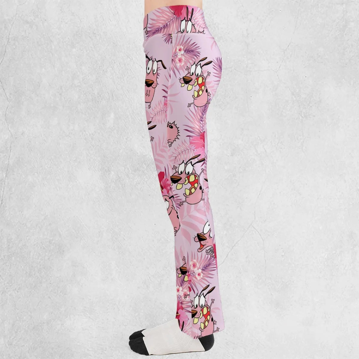 Courage the Cowardly Dog Floral Tropical Flare Leggings