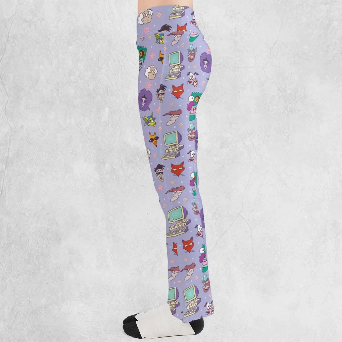Courage the Cowardly Dog Characters Pattern Flare Leggings