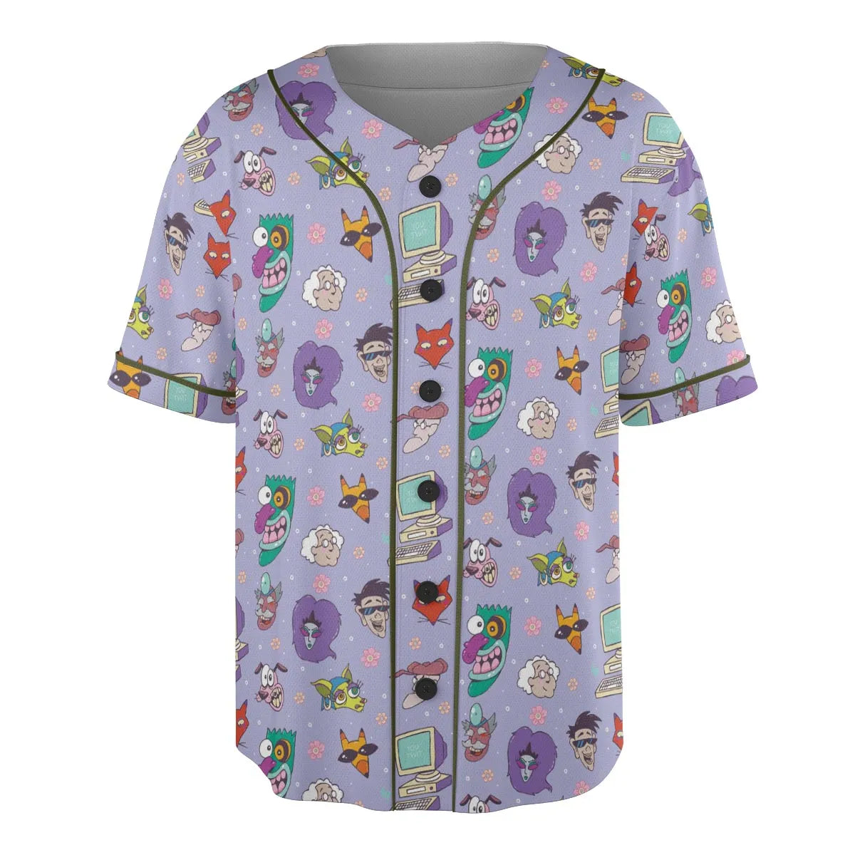 Courage the Cowardly Dog Characters Pattern Unisex Baseball Jersey