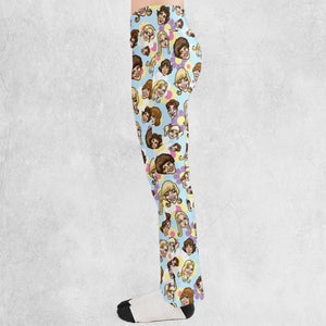 Retro TV The Brady Bunch Characters Flare Leggings