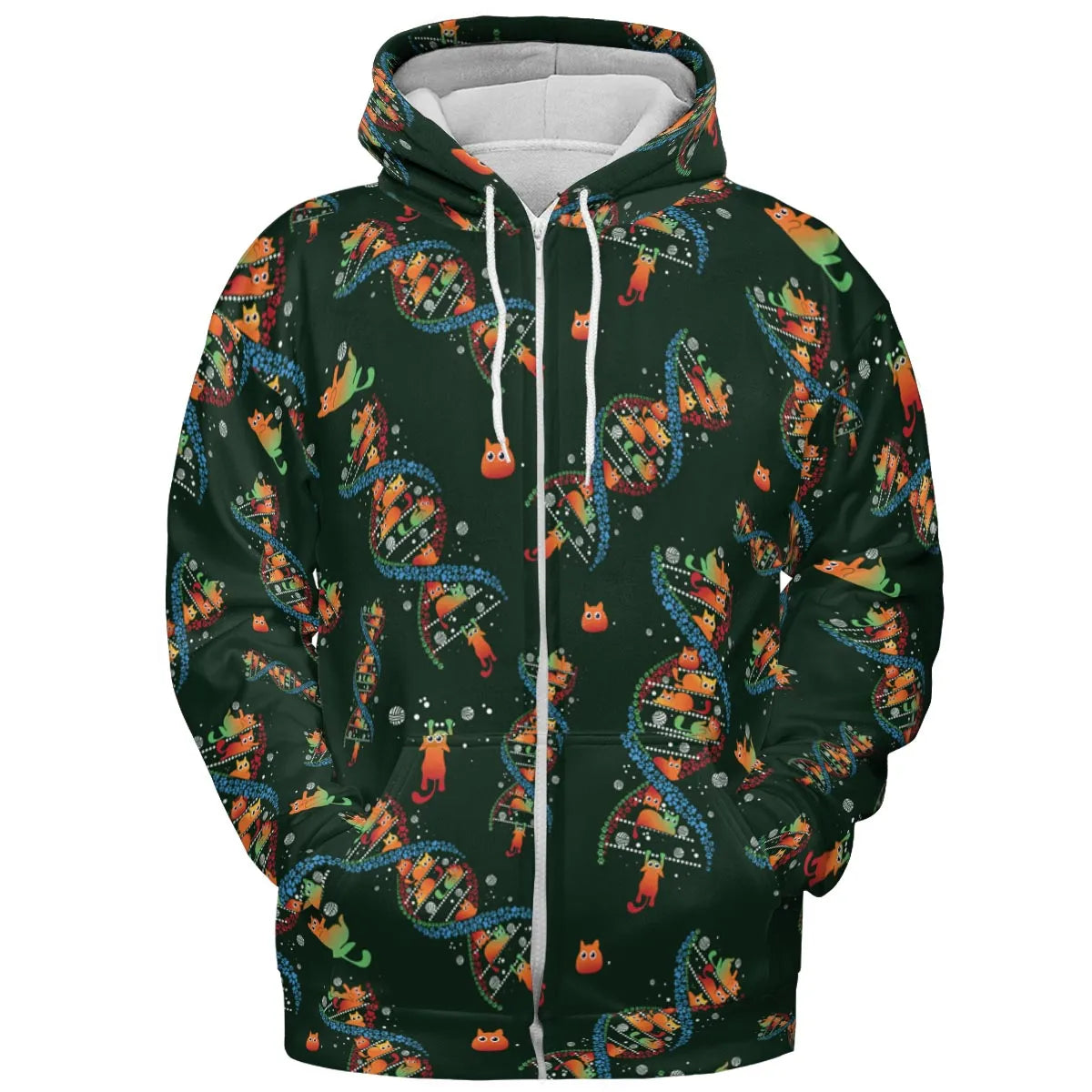 Cat Kitten DNA Pattern All-over Print Hoodie