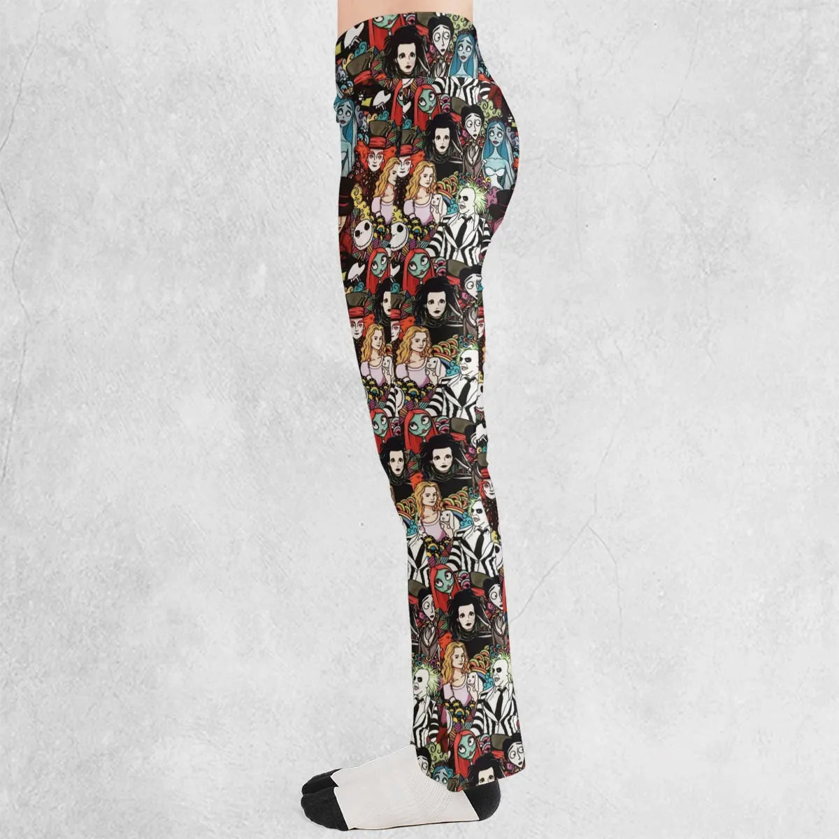 Tim Burton Characters Halloween Flare Leggings