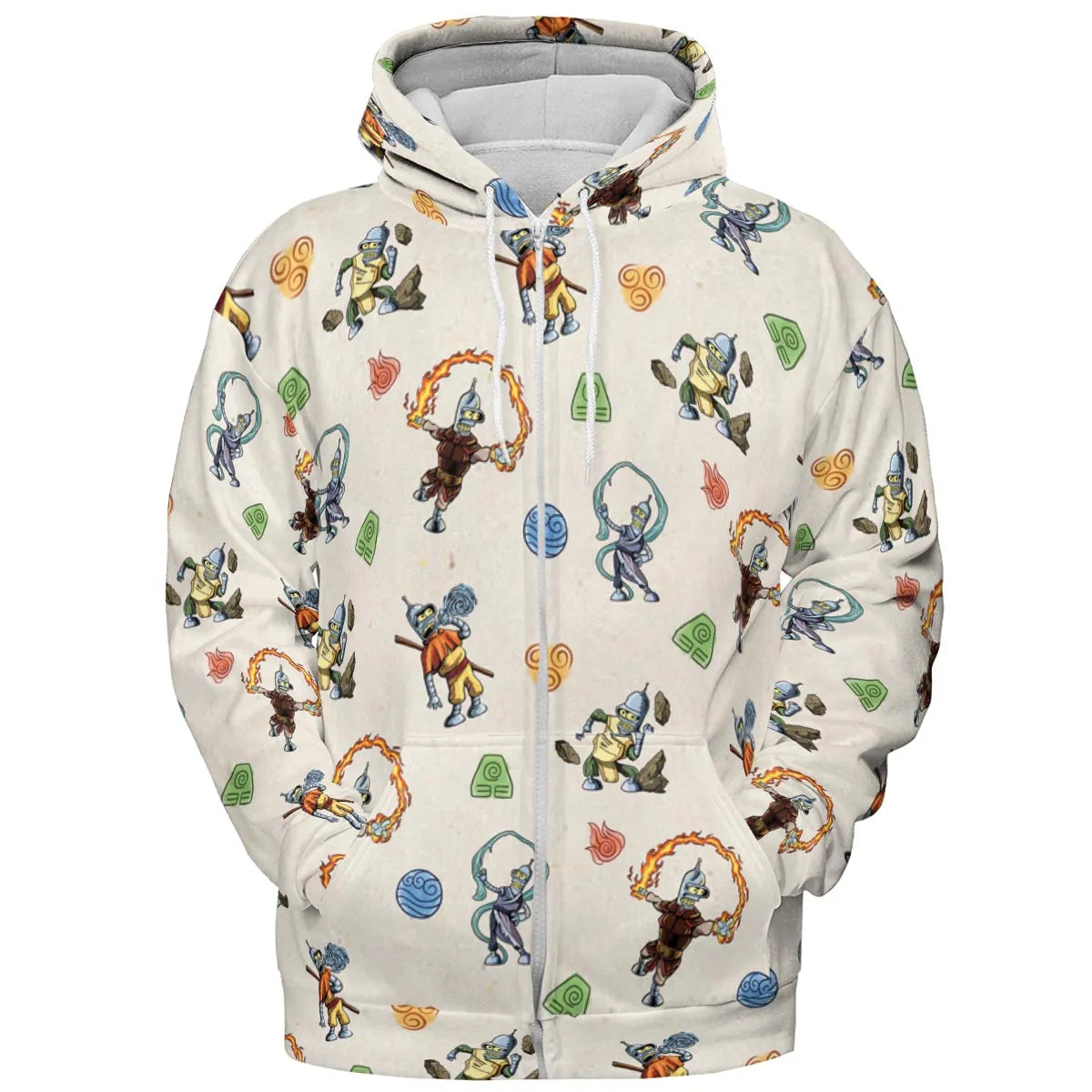 Water Earth Fire Air Bender Futurama All-over Print Hoodie