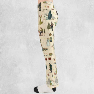 A Christmas Carol Characters Pattern Flare Leggings