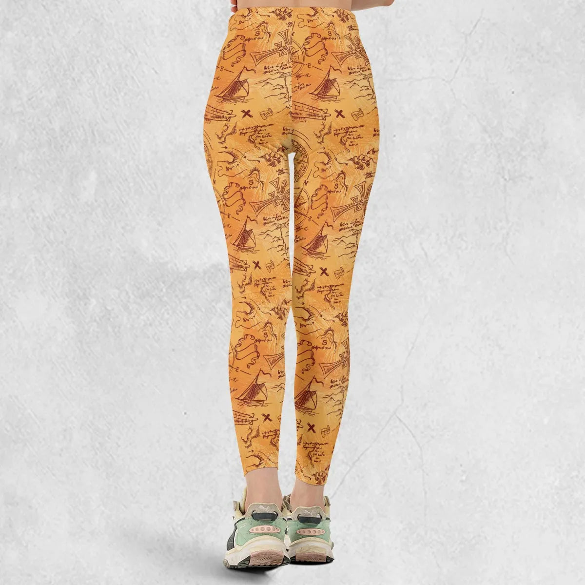 Vintage Adventure Map Indiana Jones Legging