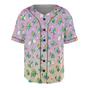 Rainbow Pokemon Pattern Unisex Baseball Jersey