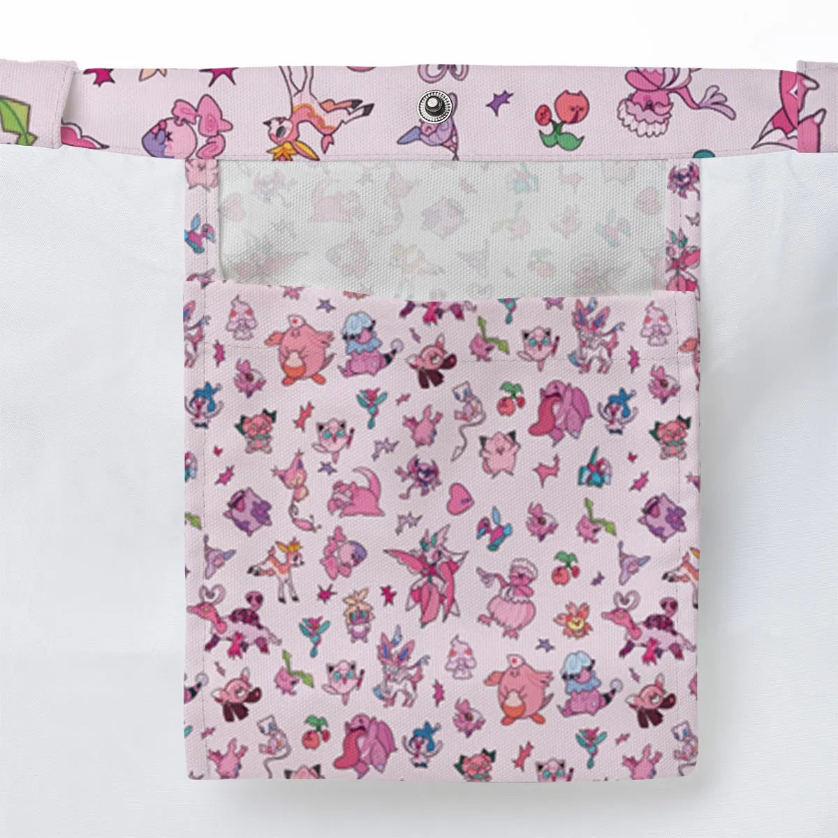 Team Pink Pokemon Pattern Large Tote Bag