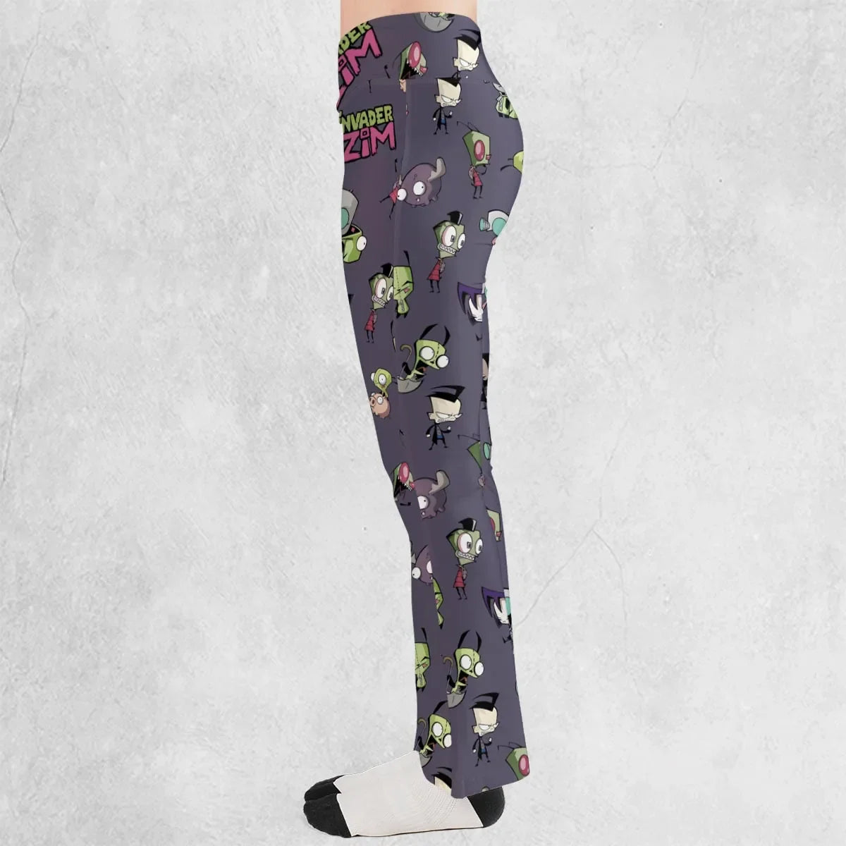 Invader Zim Pattern Flare Leggings