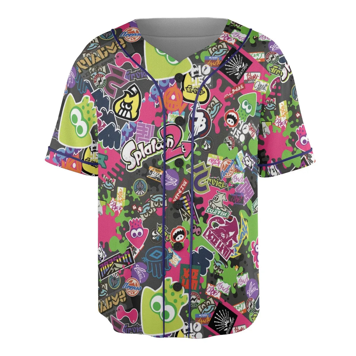 Splatoon Video Game Pattern Unisex Baseball Jersey
