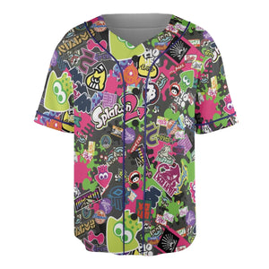 Splatoon Video Game Pattern Unisex Baseball Jersey